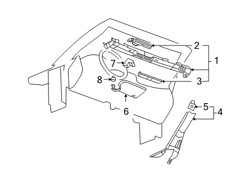 2005 Chevy Corvette Interior Trim - Roof Diagram 2 - Thumbnail