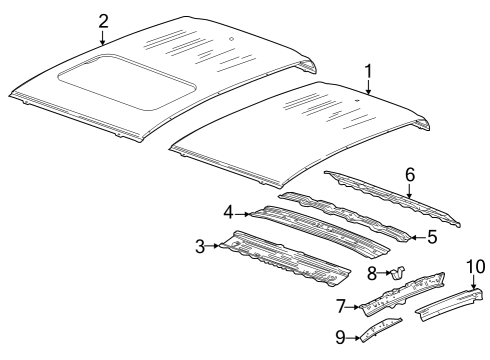 2024 Chevy Colorado Roof & Components Diagram