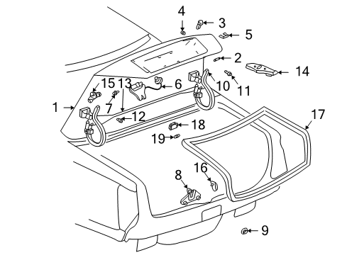 2004 Cadillac DeVille Hinge Bolt Diagram for 11561034