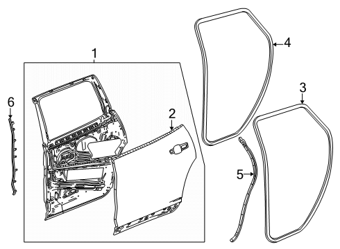 2025 Buick Enclave Panel, Rear Door Inner/Outer Panel Diagram for 26406145