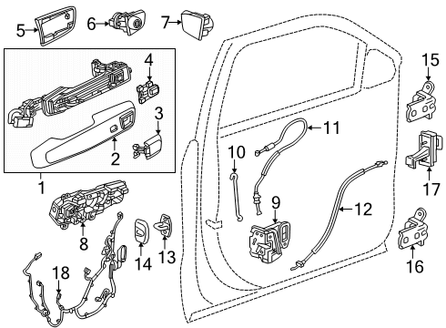 2025 Chevy Equinox Hinge, Front Door Lower Hinge Diagram for 85073014