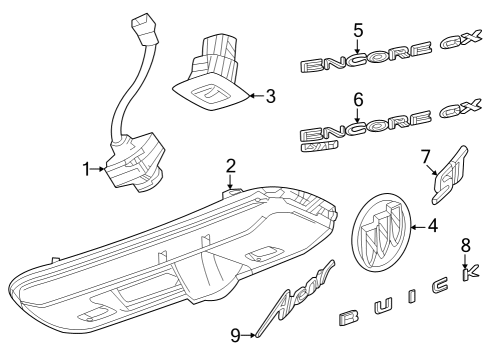 2025 Buick Encore GX Rear Camera, Driver Side Diagram for 86554978