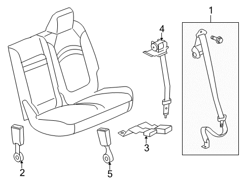 2017 Buick Enclave Outer Buckle, Driver Side Diagram for 19301289