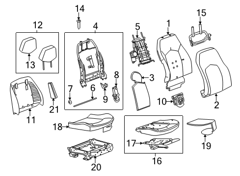2010 Cadillac CTS Seat Cushion Pad, Front Passenger Side Diagram for 22739287
