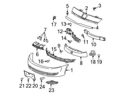 2004 Saturn Ion Bumper & Components - Front Diagram
