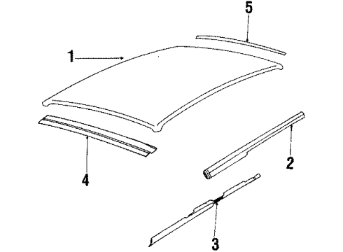 1990 Pontiac 6000 Roof & Components Diagram