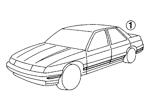 1987 Chevy Corsica Stripe Tape, Front Driver Side Diagram for 10052399