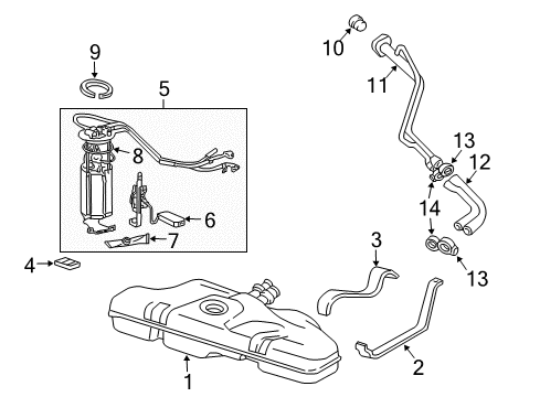 1995 Chevy Cavalier Filler Neck Diagram for 22581808