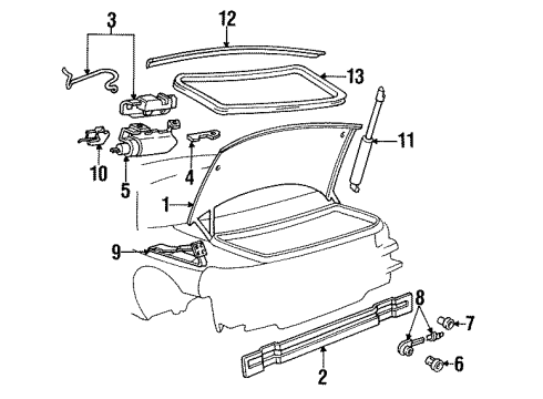 1990 Buick Reatta Trunk Lid & Components Diagram