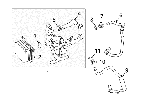 2018 Cadillac CTS Cooler Assembly Diagram for 12699659