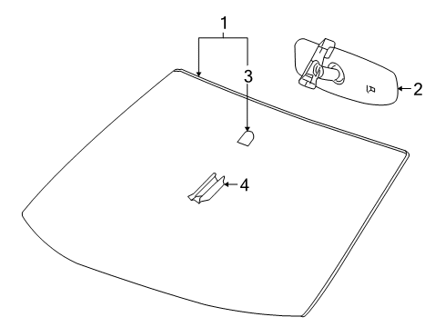 2011 GMC Terrain Glass - Windshield Diagram
