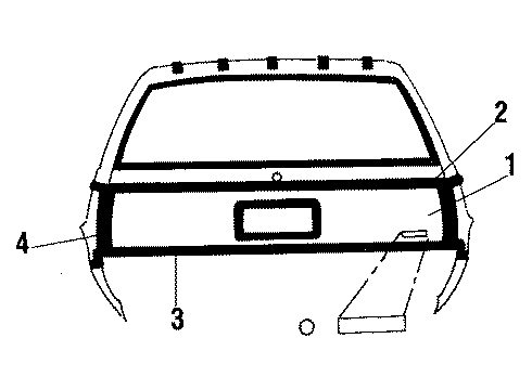 1987 Oldsmobile Cutlass Cruiser Lower Back Panel Diagram