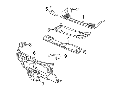 2006 Buick Terraza Cowl Diagram