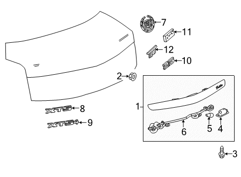 2014 Cadillac XTS License Lamp, Rear Diagram for 13502178