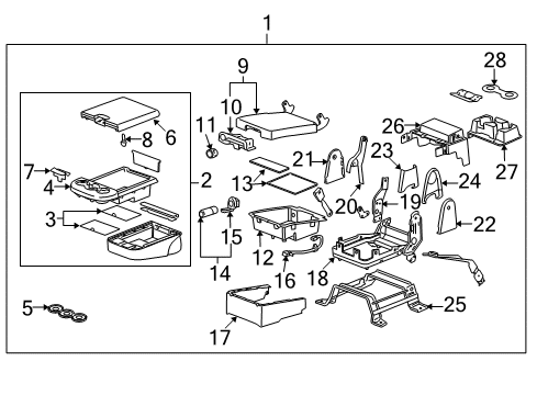2011 Chevy Suburban 2500 Front Seat Components Diagram