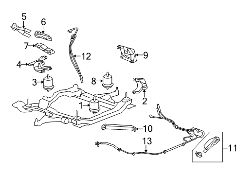 2008 Buick Enclave Front Mount Bracket Diagram for 15115368