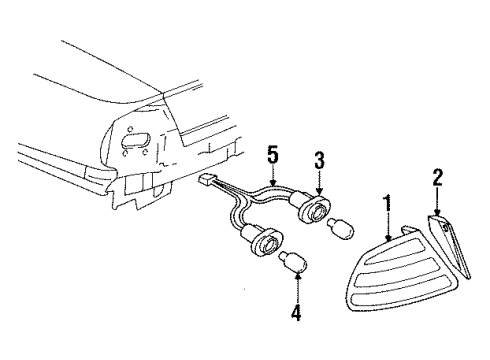 1992 Oldsmobile 88 Tail Lamps Diagram