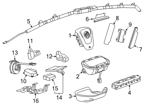 2012 Buick Verano Side Impact Inflator Module, Driver Side Diagram for 13251389