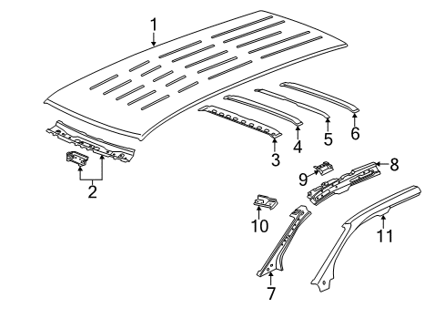2016 Buick Enclave Windshield Header Diagram for 20997500