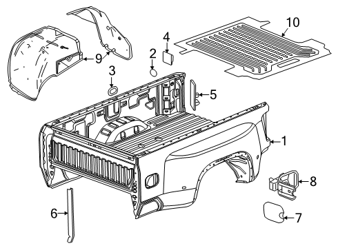 2024 GMC Sierra 3500 HD Box Assembly Diagram for 85611555