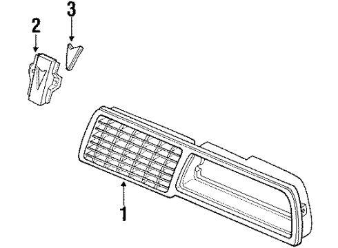1984 Pontiac 6000 Grille, Passenger Side Diagram for 10026895