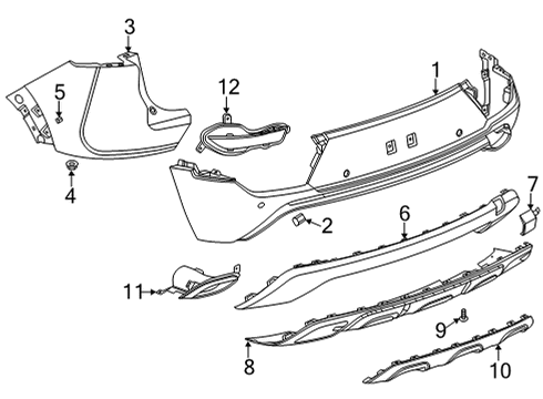 2025 Chevy Trailblazer Bumper & Components - Rear Diagram
