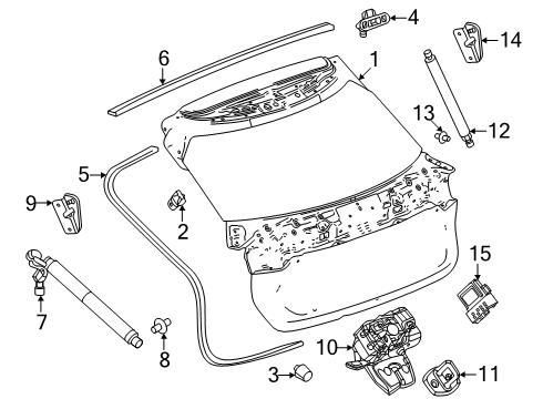 2024 Chevy Equinox EV Latch Assembly-Lift Gate Diagram for 85713680