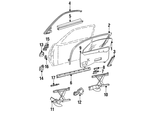 1996 Buick Skylark Glass - Door Diagram