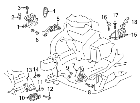 2024 Chevy Traverse Limited Engine & Trans Mounting Diagram