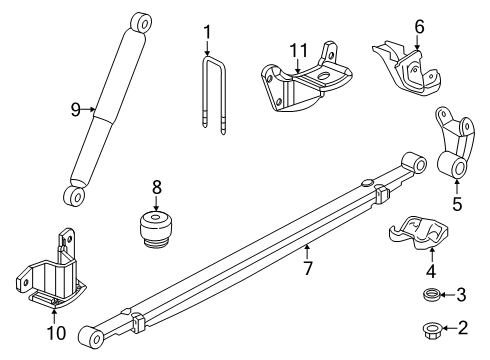 2025 Chevy Silverado 3500 HD Stop, Rear Spring Diagram for 84229418