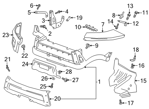 2022 Chevy Colorado Side Bracket, Front Lower Diagram for 84394538