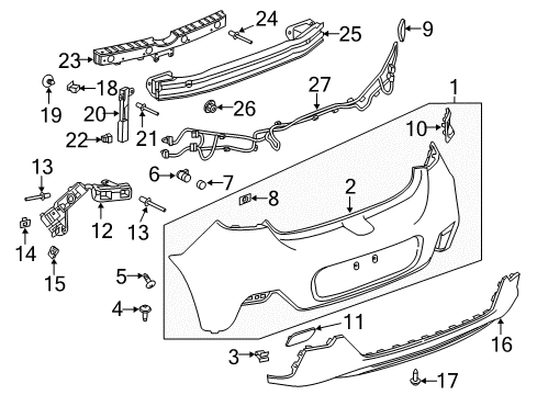 2018 Chevy Cruze Valance Panel Diagram for 39008628