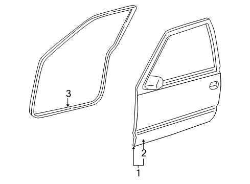 2004 Chevy Tahoe Door & Components Diagram