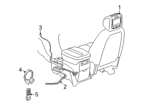 2009 Cadillac Escalade ESV Entertainment System Components Diagram
