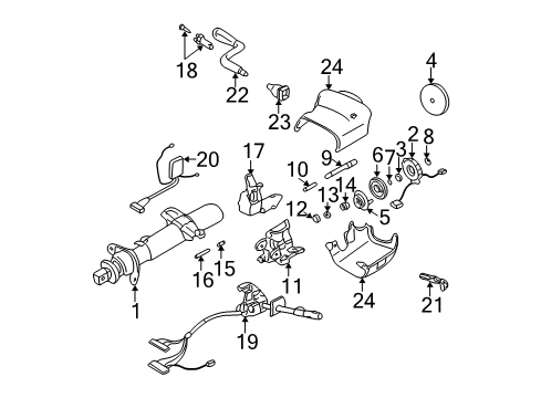 1999 Chevy Silverado 1500 Shroud, Switches & Levers Diagram