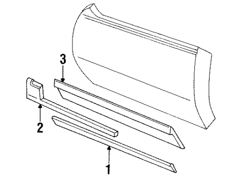 1988 Pontiac Sunbird Rocker Molding Retainer Diagram for 14020781