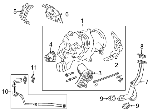 2021 Cadillac XT4 Heat Shield Diagram for 55503732