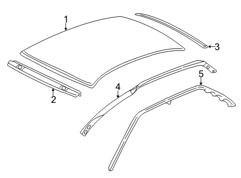 2001 Cadillac Seville Roof & Components Diagram