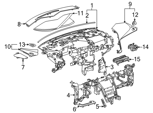 2015 Cadillac ELR Reinforcement Beam Center Bracket, Lower Passenger Side Diagram for 20913570