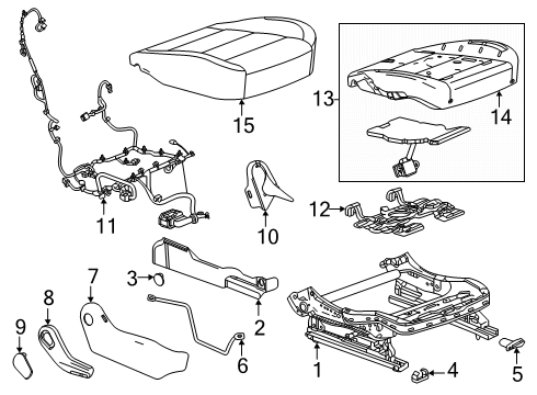 2024 Chevy Silverado EV Passenger Seat Components Diagram