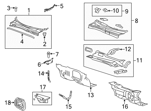 2013 Buick Enclave Upper Insulator Diagram for 22867175