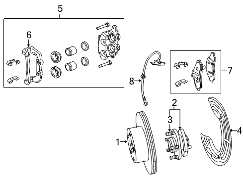 2009 Pontiac G8 Caliper Assembly Diagram for 92221883