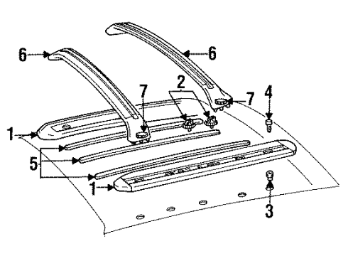 1993 Pontiac Trans Sport Luggage Carrier Diagram