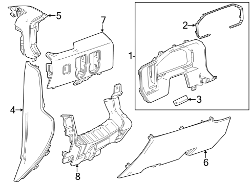 2024 Chevy Silverado 3500 HD Cluster Panel, Black Diagram for 85546301