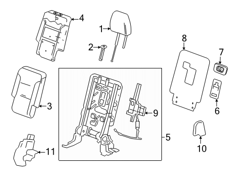 2025 GMC Acadia Panel, Rear Seat Back Diagram for 85535851