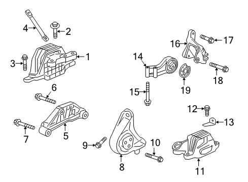 2018 Buick LaCrosse Engine & Trans Mounting Diagram