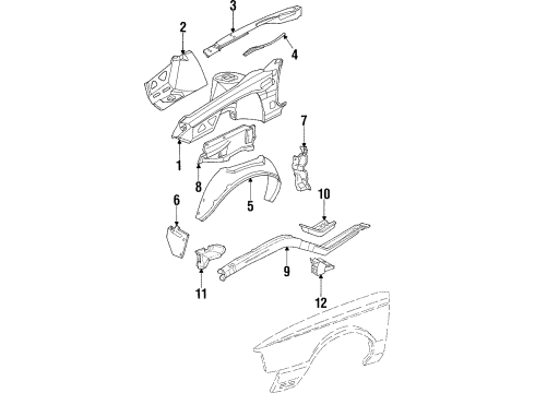 1989 Buick Electra Structural Components & Rails Diagram