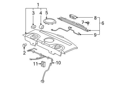 2010 Cadillac DTS Interior Trim - Rear Body Diagram
