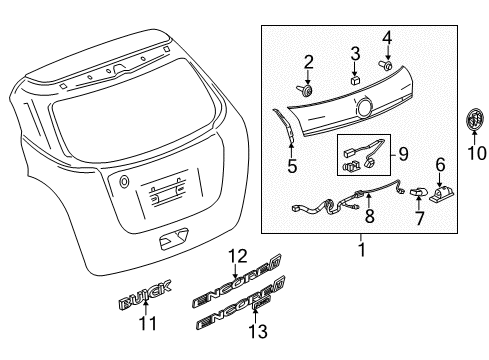 2021 Buick Encore Exterior Trim - Lift Gate Diagram