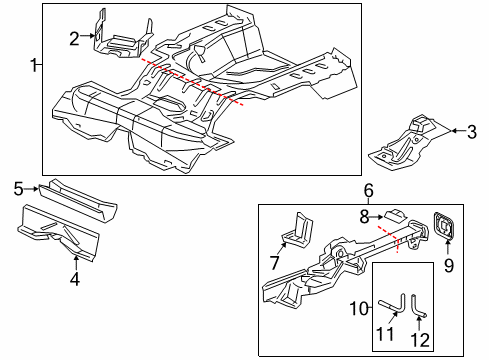 2005 Chevy Cobalt Rear Floor & Rails Diagram 2 - Thumbnail
